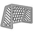 © MdRafiul - Professional soccer goal net vector icon illustration for football tournament matches and sports training, minimalist linear design representing victory and scoring in competitive athletic games.