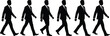 © rajjak vect - Silhouettes of businessmen walking in various poses