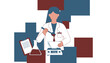 © shipa - Researcher in a white coat measuring a dark liquid sample in a bowl on a digital scale for a laboratory experiment or scientific study.