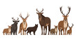 © yanto - Group of deer and a wolf.