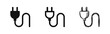 © drawing lines - Electric Plug Icon Set - Power Cord and Connection Symbol in Solid, Outline, and Sketch Styles