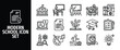 © Abir Creative Studio - Modern school icon set, education and learning line icons collection, vector illustration