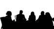 © Md - Silhouettes of people in a meeting discussion isolated on transparent background, Vector