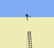 © Westend61 - Illustration of man climbing over tall wall