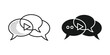 © MDKADIR - Speech bubbles with play button overlay in outline and filled styles for communication or media concepts