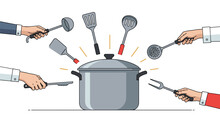 Red Chef Kitchen Tools Chef Holding a Large Red Pot | Public domain vectors