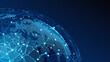 © Bikas - Dotted globe with network connections blue vector illustration