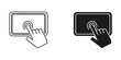 © FREELANCER - Human finger touching screen on tablet device with isolated white background and outline illustration
