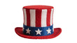 © Mira - Uncle Sam hat with red and white stripes and blue band with stars, isolated on transparent background