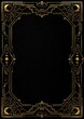 © SSS Studio - Gothic Halloween Frame with Golden Bats and Spiderwebs on Black Background, Luxury Art Deco Vampire Border Ornament