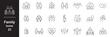 © Top - Family icon set. Containing parents, mother, father, children, baby, grandparents and household icons. Thin line vector illustration with editable stroke.