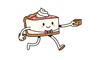 © iwan - Cartoon delivery scooter with helmet and box.