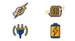 © Maria - Set of four electricity and power icons on a white background