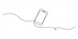 © SS line art - Minimalist vector illustration of a smartphone with wifi and signal waves drawn in one continuous line. Perfect for technology, communication, and digital network concepts A continuous single line