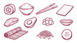 © Chernobyl Studio - Sushi Japanese Food Hand Drawn Vector Doodle Set