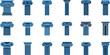 © MdOazad - Antique Greek and Roman column vector icon set featuring architectural pillars for law justice banking and ancient history design flat blue style