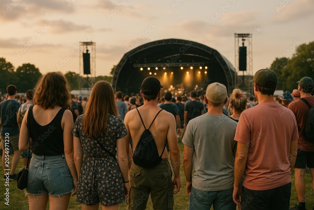 Human Model Crowd Outdoor music festival crowd gathering Stock Photo | Adobe Stock