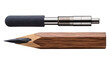 © Ana - Isolated pencil and metal extender component, close up of sharpened writing tool and grip
