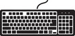 © Sadhok kumar Roy - Black and white illustration of a mechanical keyboard with a curved cable connector