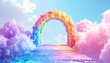 © Parjinah - Vibrant Rainbow Cloudy Sky Pathway Scene.