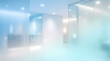© Jalal - Abstract Modern Office Interior Featuring Icy Blue Glass Partitions And A Blurred Minimalist Corporate Workspace Background