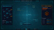 © Антон Сальников - Dark futuristic swarm command dashboard with formation nodes, central radar lock, power telemetry, warning status and neon cyan grid interface