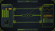 © Антон Сальников - Futuristic crane load HUD with cable tension bars, sway damping graph, motion warning, hoist diagnostics and lime green industrial grid interface