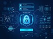 © Promeshor - Digital security login interface with lock and data icons