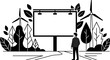 © wadi - A businessman standing in front of a blank billboard sign.