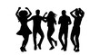 © MdSomun - Silhouette people dancing together joyfully isolated on transparent background, Vector