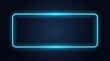 © creative_view - Glowing blue neon rectangular frame on dark background