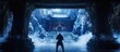 © Vanjava - Silhouetted warrior stands before a frozen temple.