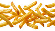 © Lucas - Isolated crispy golden french fries scattered delicious fast food snack meal close-up studio shot