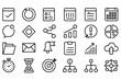 © MdOmar - Set of 24 vector line icons for business, finance, and data management on transparent background