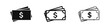 © drawing lines - Fanned cash dollar bills icon set for financial concepts