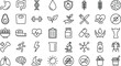 © MSTSULTANA - Nutrition and healthy lifestyle line icon set featuring human organs dietary restrictions supplements fitness tracking and organic food vector illustration