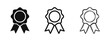 © drawing lines - Award ribbon badge icon set for winners and achievements in multiple styles.