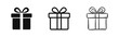 © drawing lines - Present icons set featuring gift boxes in flat, linear, and hand-drawn doodle styles for festive decorations.