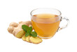 © Photo Find - Ginger root and tea in glass, isolated on transparent background