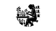 © jongaNU - woman sitting at a table with plants.