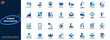 © aura studio - Human resources icon set. Recruitment, HR management, talent acquisition, employee development, leadership, training, corporate teamwork, career growth. Editable icons collection. Vector.