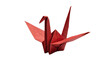 © Lukas - Red origami paper crane bird traditional Japanese art, isolated on transparent background