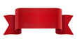 © Lukas - Blank red ribbon banner with pointed ends, isolated on transparent background