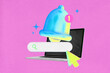 © Rawpixel.com - Gradient notification bell, social media collage remix design