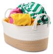 © New Africa - Laundry basket with different clothes isolated on white