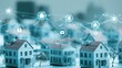 © Anat art - Visual shows interconnected networks promoting safety in neighborhoods with healthcare symbols and space for public awareness messaging.