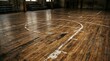 © Manu - Vintage hardwood basketball court texture background