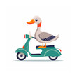 © mikasa - Teal scooter with parrot and helmet