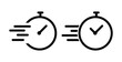 © Sultana Design - Quick time icon set. Time management stopwatch. speed and efficiency concepts. rapid service delivery icons. rapid time indicators.