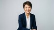 © P-Y-L  Art - Professional business portrait of a confident asian woman in a navy blazer with business professional portrait confident